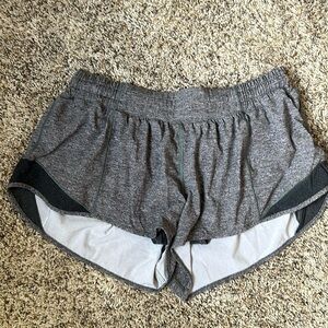 Gray Lululemon Size 10 2.5 Inch Inseam Hotty Hot Shorts